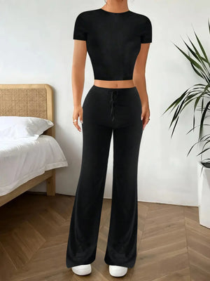 Front view highlighting fit and style of the set