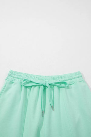 Drawstring elastic waistband outfit arranged