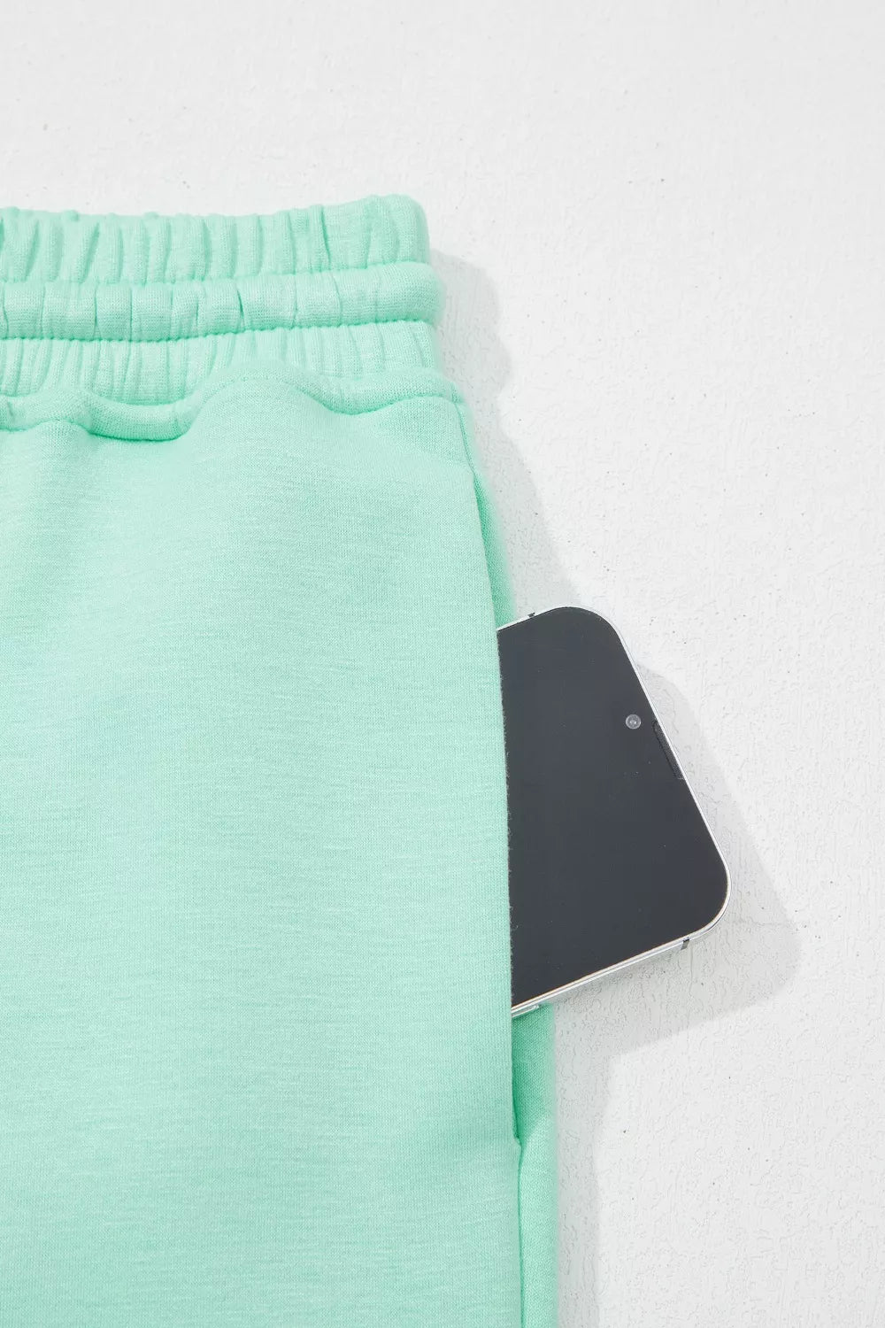 Solid color casual clothing set flat lay presentation