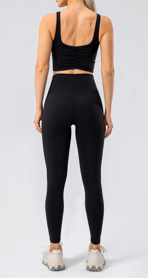 High waist wide waistband leggings rear fit