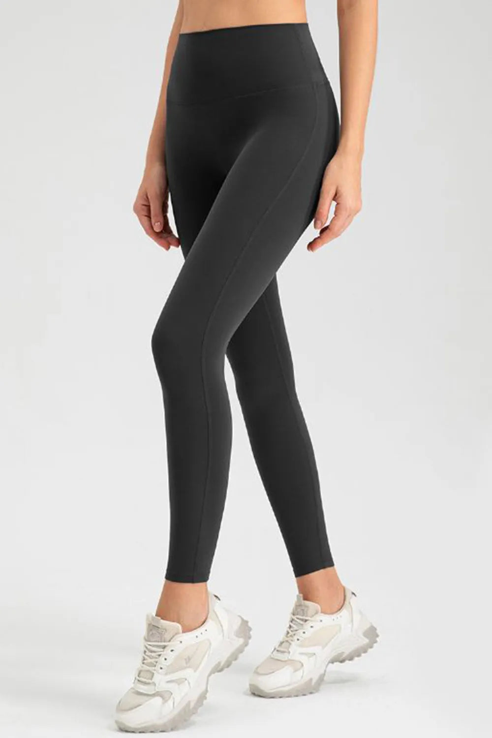 Side view showing skinny leg fit