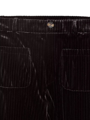 High-waisted wide-leg pants fabric detail