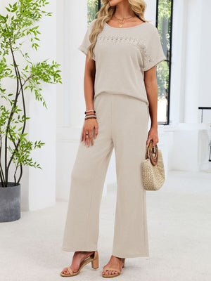 elegant lace top and pants front style