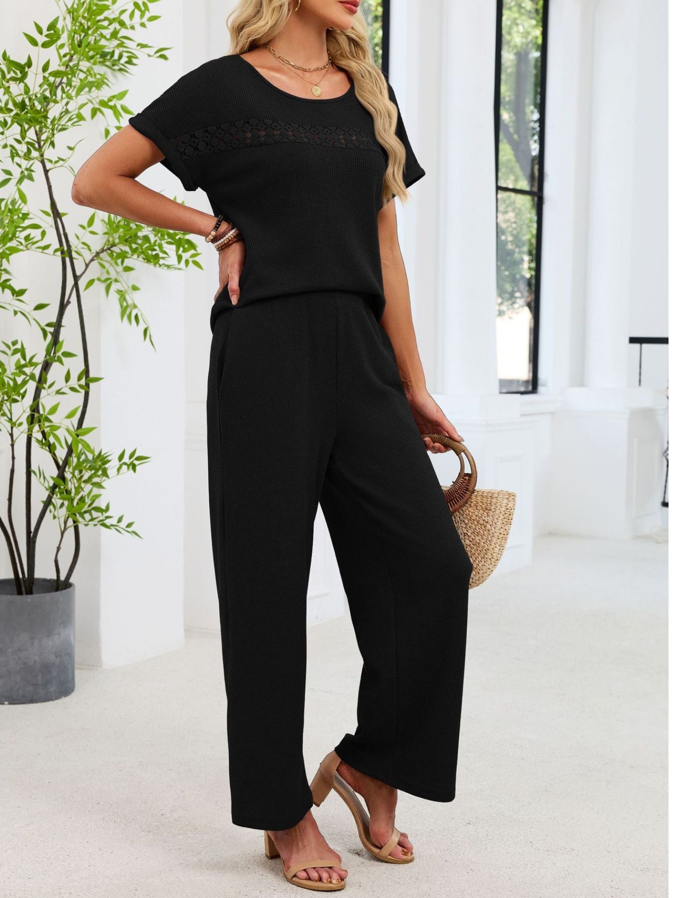 trendy lace two piece front design