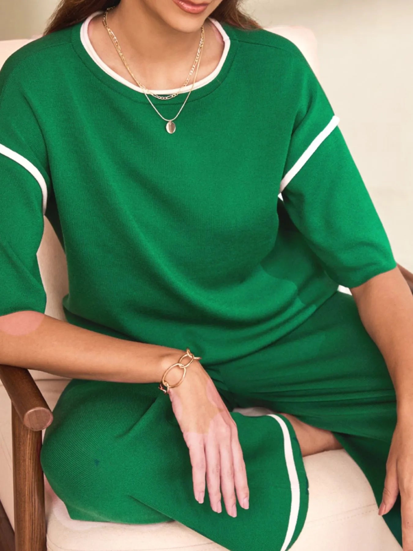 Close-up of drawstring pants design and fabric