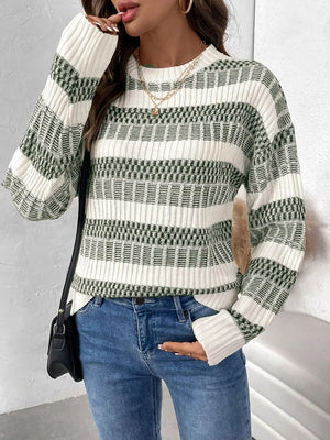 Front detail showing the contrast design of Perfee Sweater