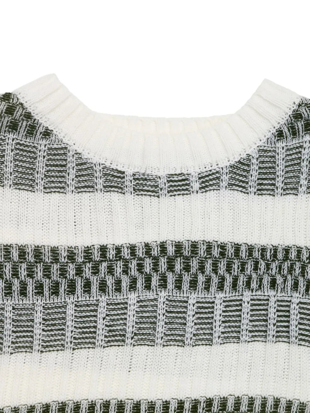 Stylish front view of Perfee Contrast Round Neck Long Sleeve Sweater