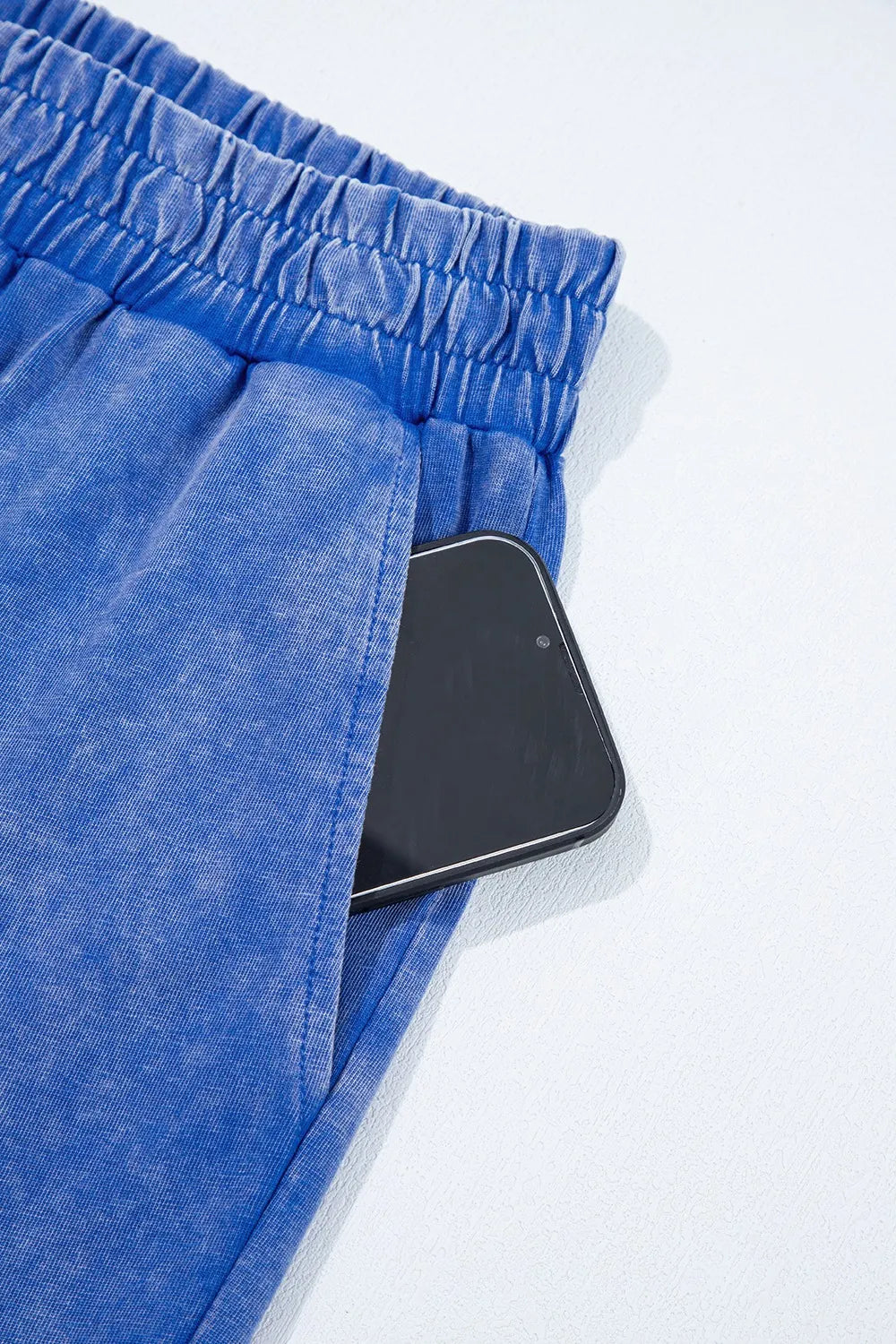 Full layout of acid wash star patched two-piece set