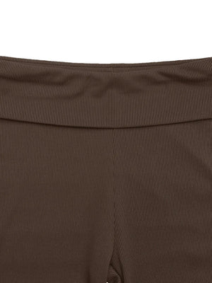 Boat neck top and pants set displayed for product details