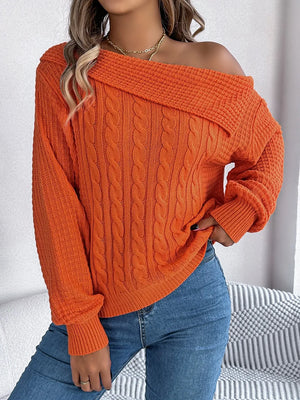 Chic cable knit sweater front design for everyday wear