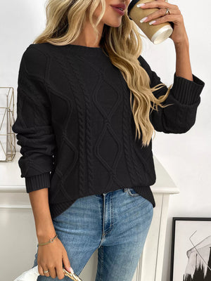 cable knit sweater front everyday casual fashion