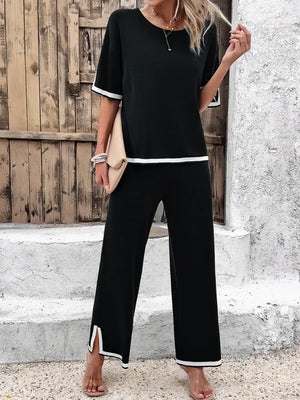 Modern front outfit of Devine contrast trim set