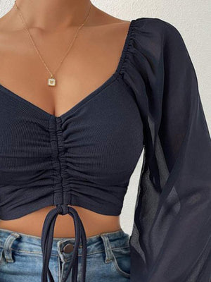 Fashionable front shot of cropped top for casual look