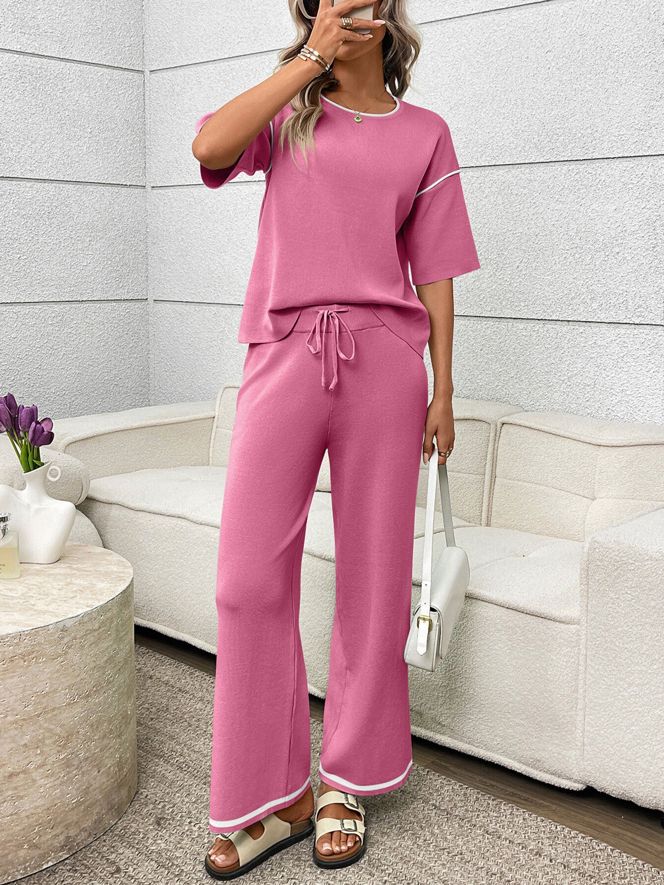 Front everyday style of top and pants outfit