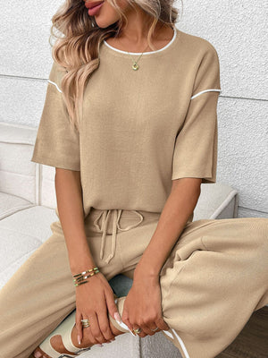 Front modern design of round neck outfit set