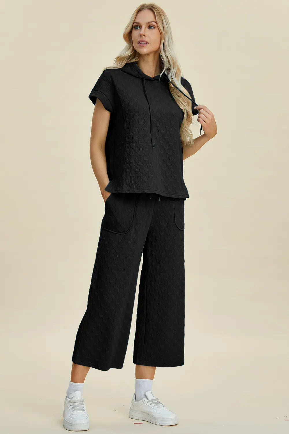 Modern casual outfit with refined texture