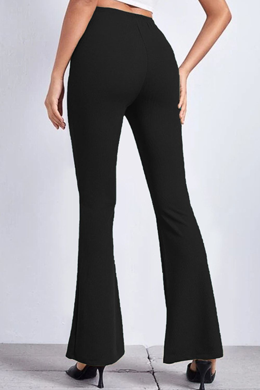 Back view of High Rise Flare Pants