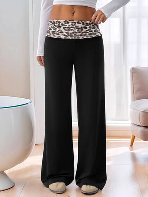 Front view of High Waist Leopard Pants