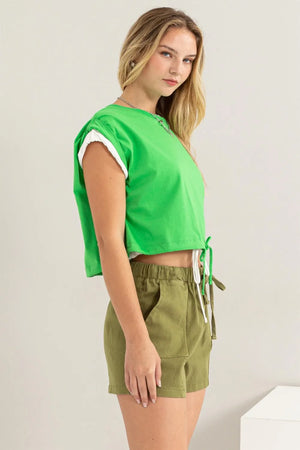 HYFVE Drawstring Hem Crop Top side view