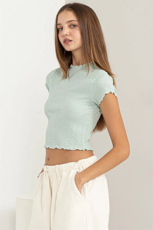 HYFVE Lettuce Hem Crop Top side view