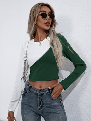 Ivy Lane cropped tee contrast trim front appearance