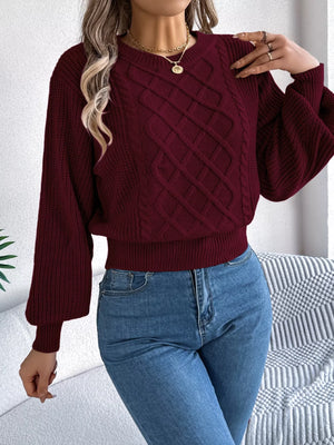 fashionable diamond cable knit sweater front stylish knitwear