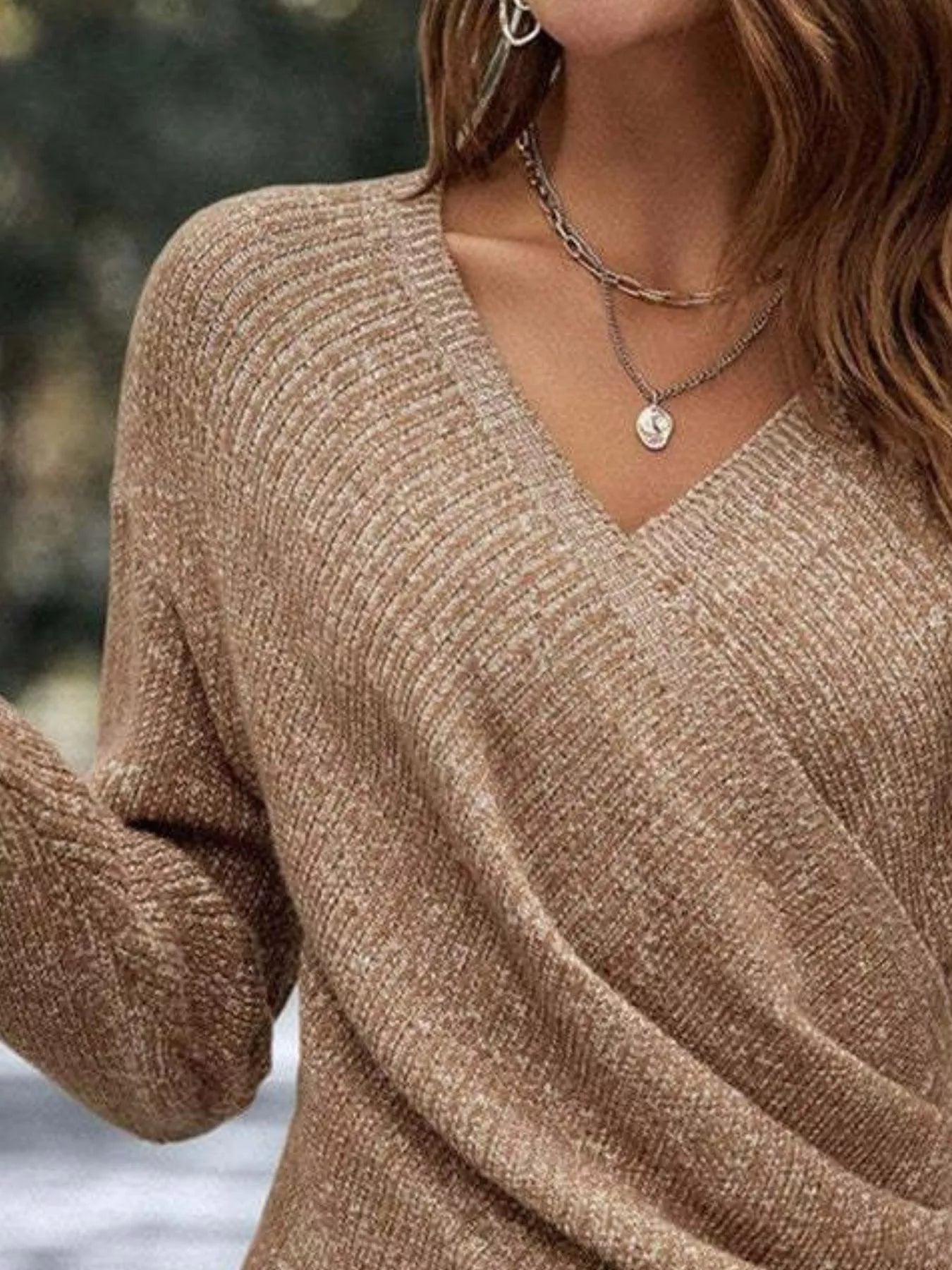 surplice knit top front comfortable everyday style