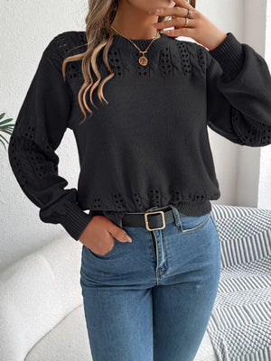 lightweight openwork sweater front comfortable wear