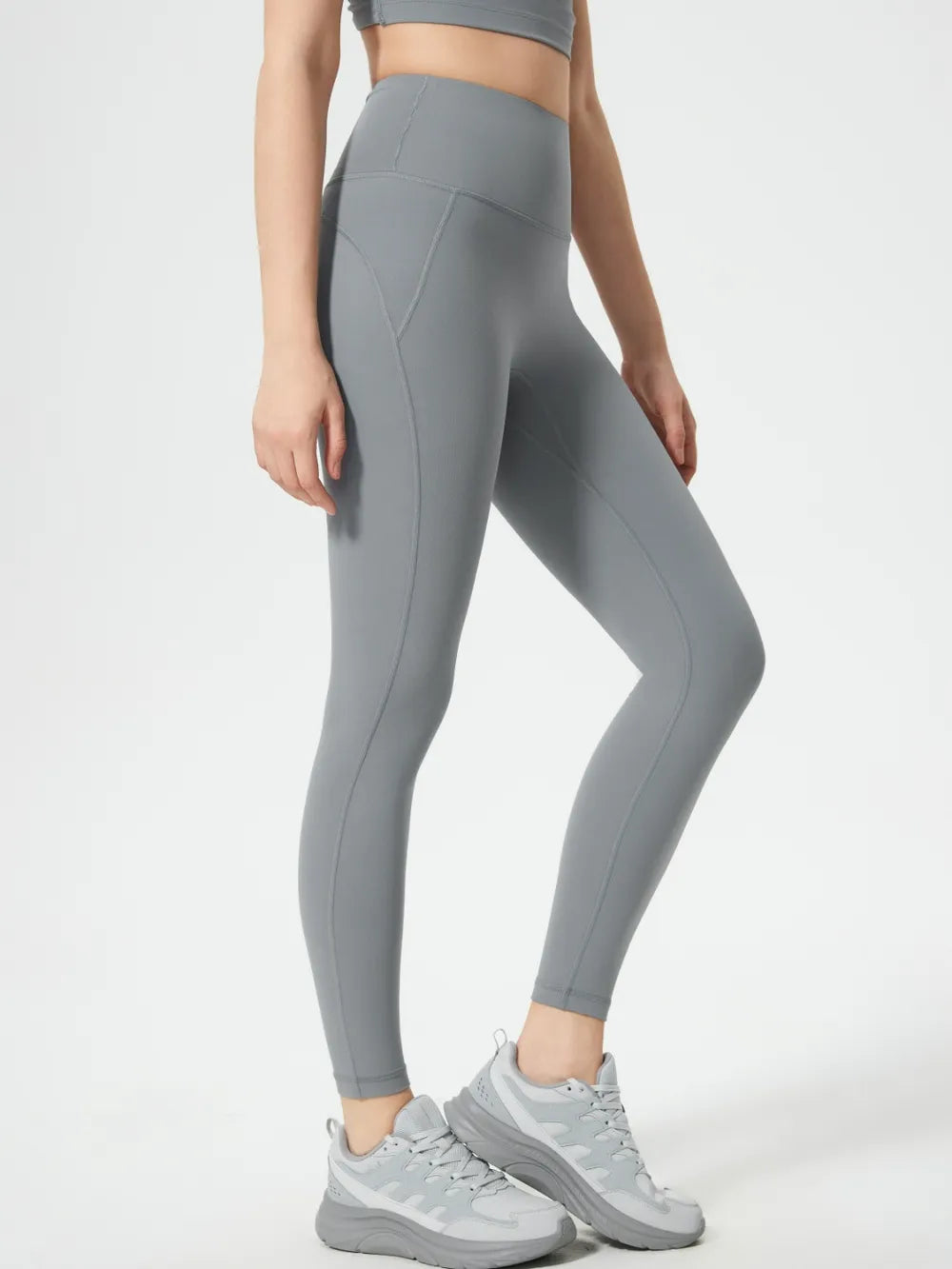 Side view of Millennia wide waistband leggings