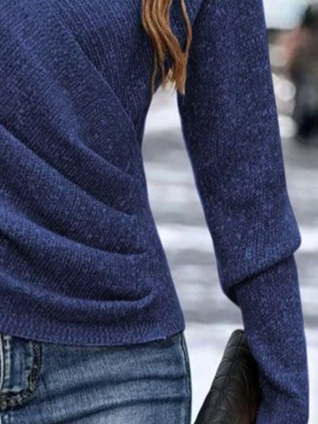modern surplice knit top front stylish appearance