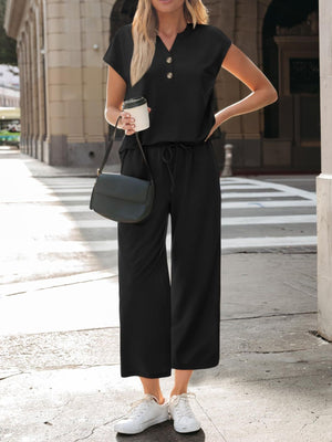 Trendy front look of women matching set outfit