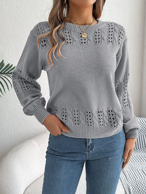 openwork sweater front lightweight casual wear