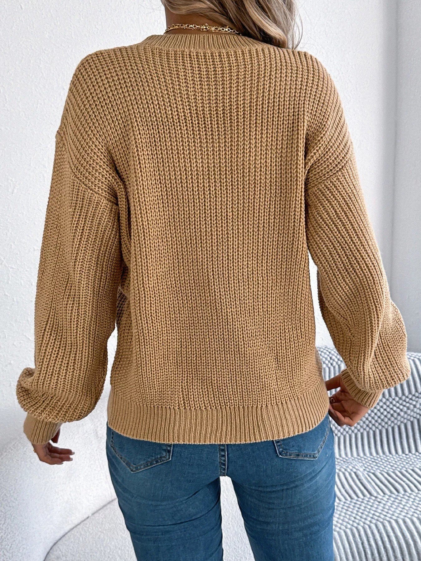 Openwork sweater back design detailed knit pattern