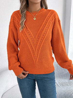 Elegant openwork sweater front modern fashion piece