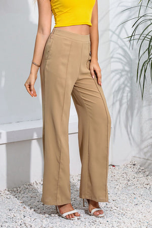 Side view of long pants with pockets