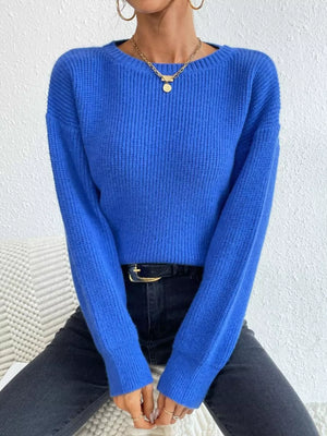 Stylish ribbed sweater front design relaxed fit