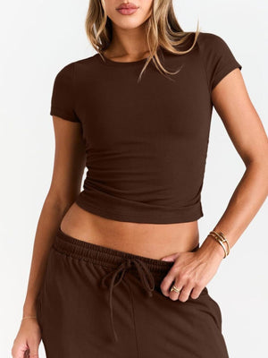 Trendy front look of women matching set outfit