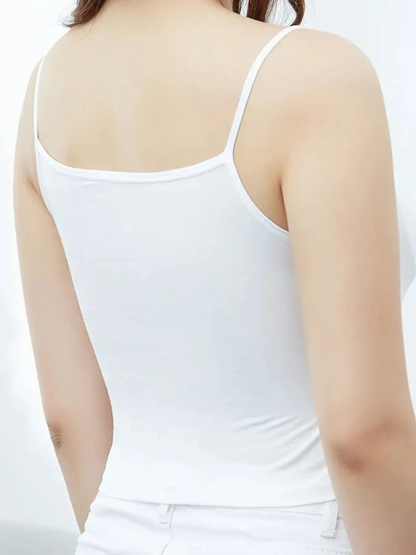 Scoop neck crop tank top back fit