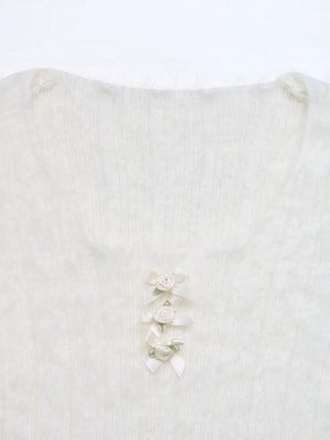 Scoop neck long sleeve sweater flat lay