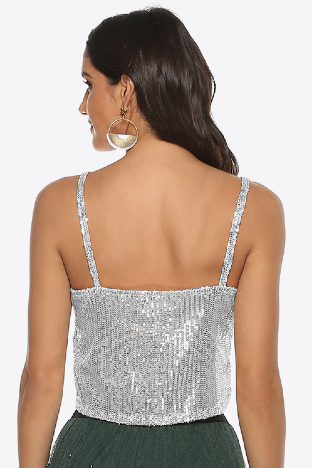 Sequin Cropped Cami back view