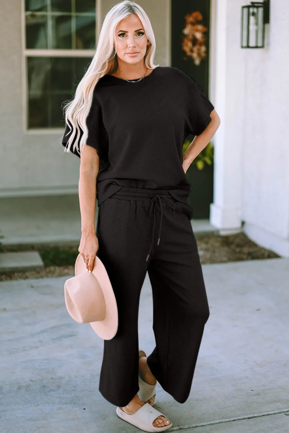 Front detail of the top and pants set