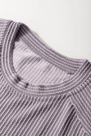 Final front view of Corded Knit Short Sleeve T-Shirt