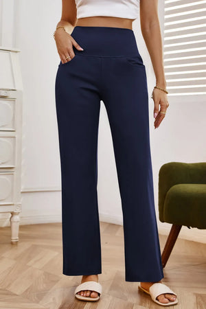 High waist wide leg pants front flattering fit