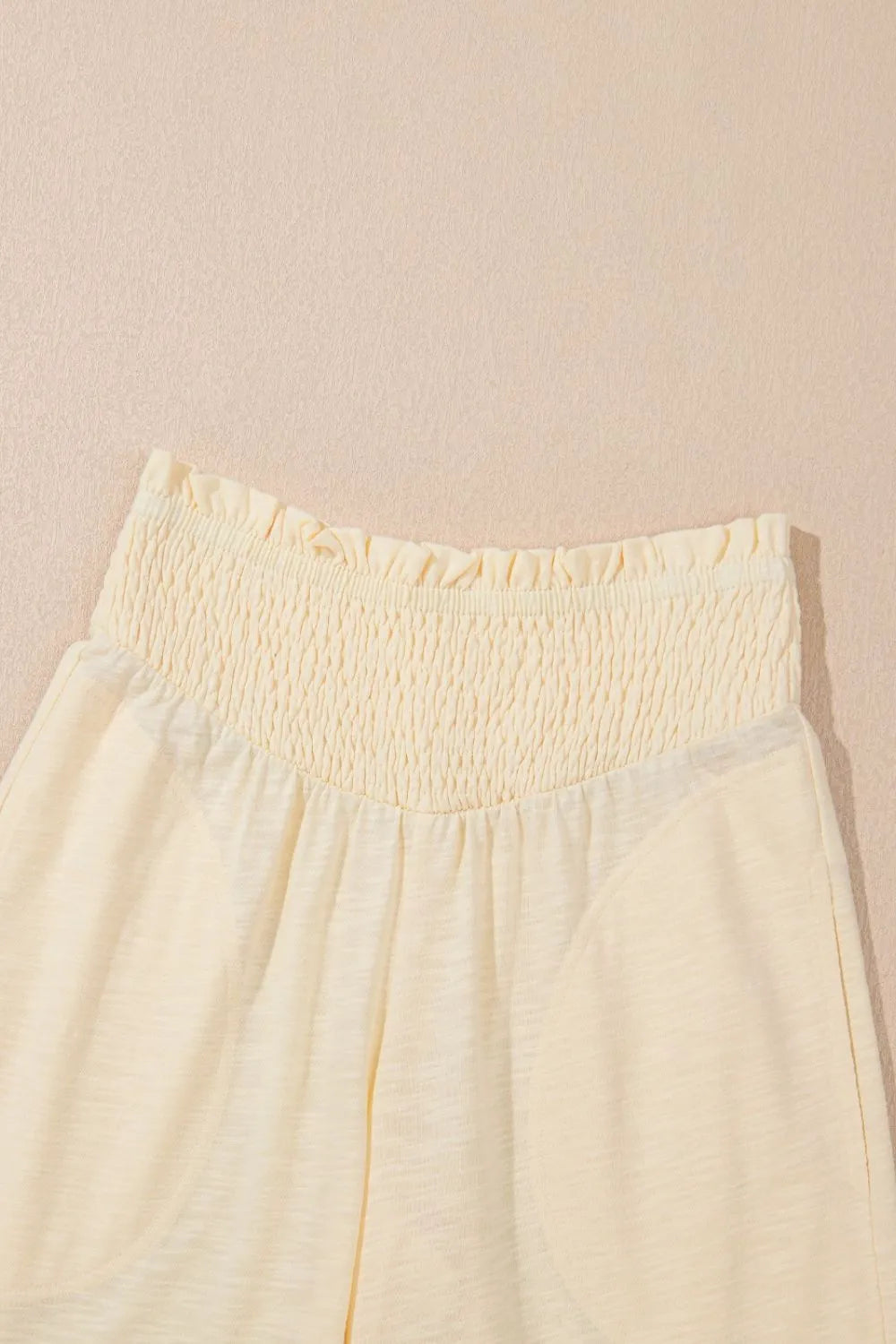 Solid color smocked waist pants apparel only