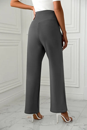 High waist straight leg pants back silhouette