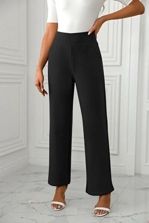 Classic high waist straight leg pants front