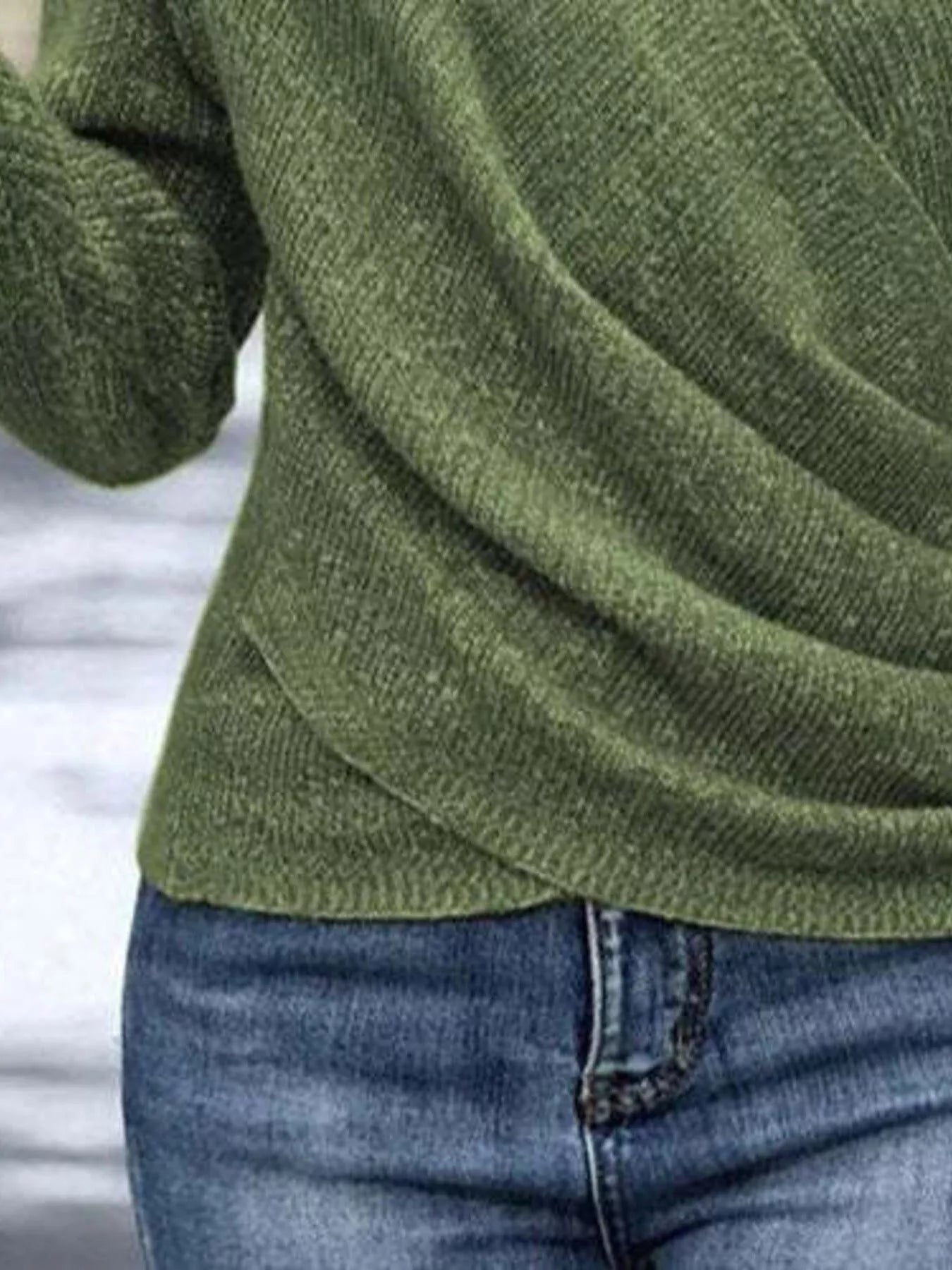 surplice wrap knit top front modern fashion look