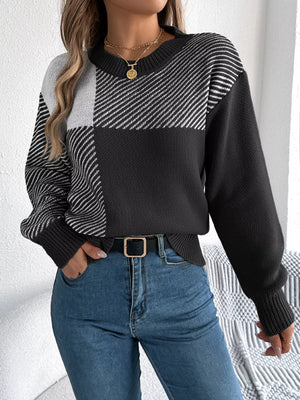 detailed view striped sweater front design