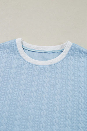 Textured contrast edge top front view