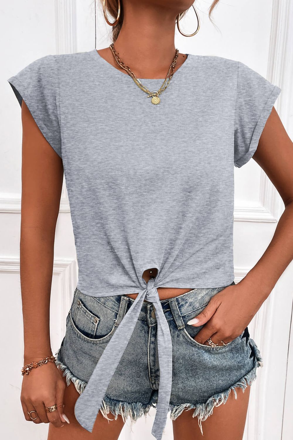 Cropped tee front view highlighting soft and breathable fabric